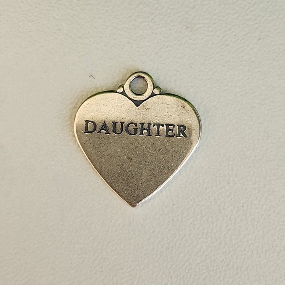 925 Sterling Silver Daughter Heart Charm